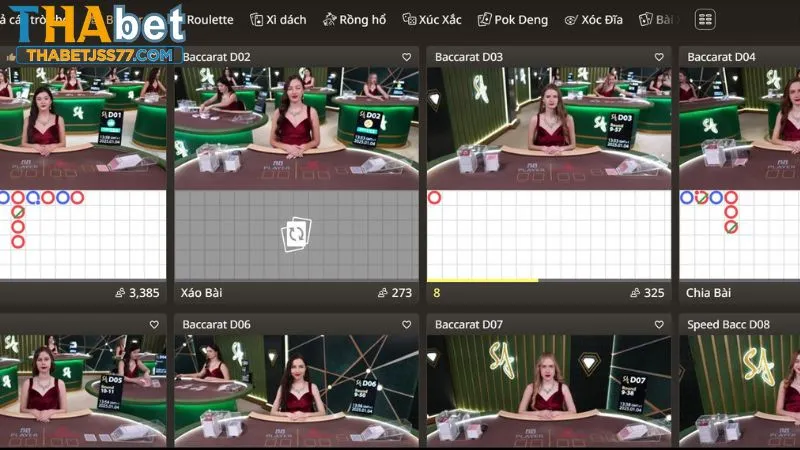 Chơi baccarat nhanh chóng tại nhà cái Thabet