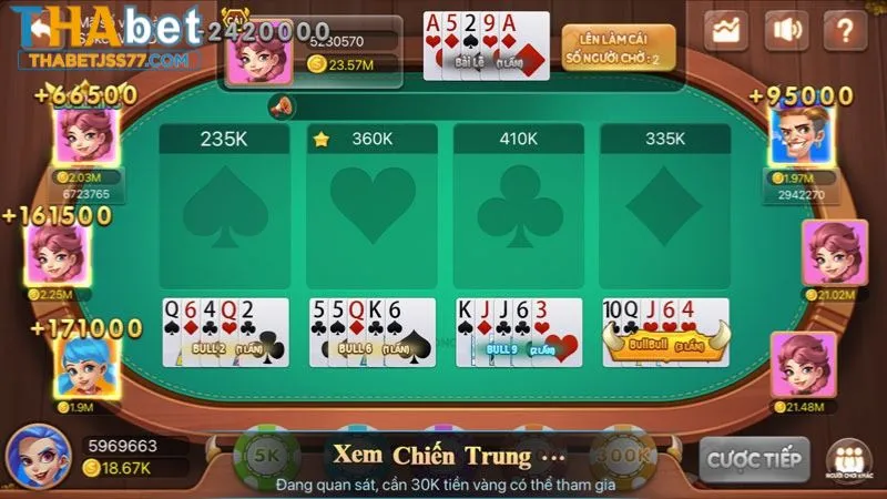 Game có nhiều cửa cược hấp dẫn khi chơi tại Thabet